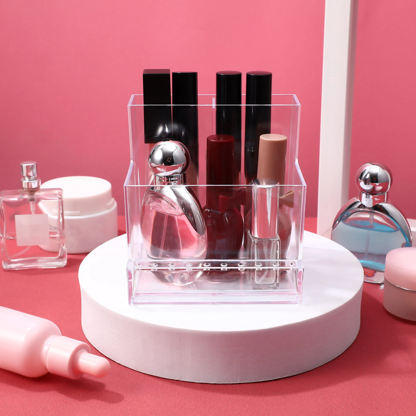 

2PCS Nail Drill Holder Stand for Manicure Storage ganizer Display Rack Multi Compartment Reusable Sturdy Plastic Easy