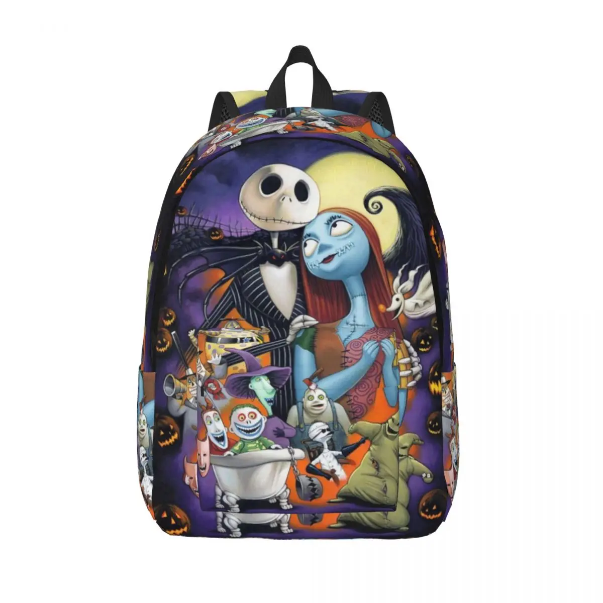 Custom 3D Print Jack Skellington Anime Canvas Backpacks for Girls Boys The Nightmare Before Christmas School College Travel Bags