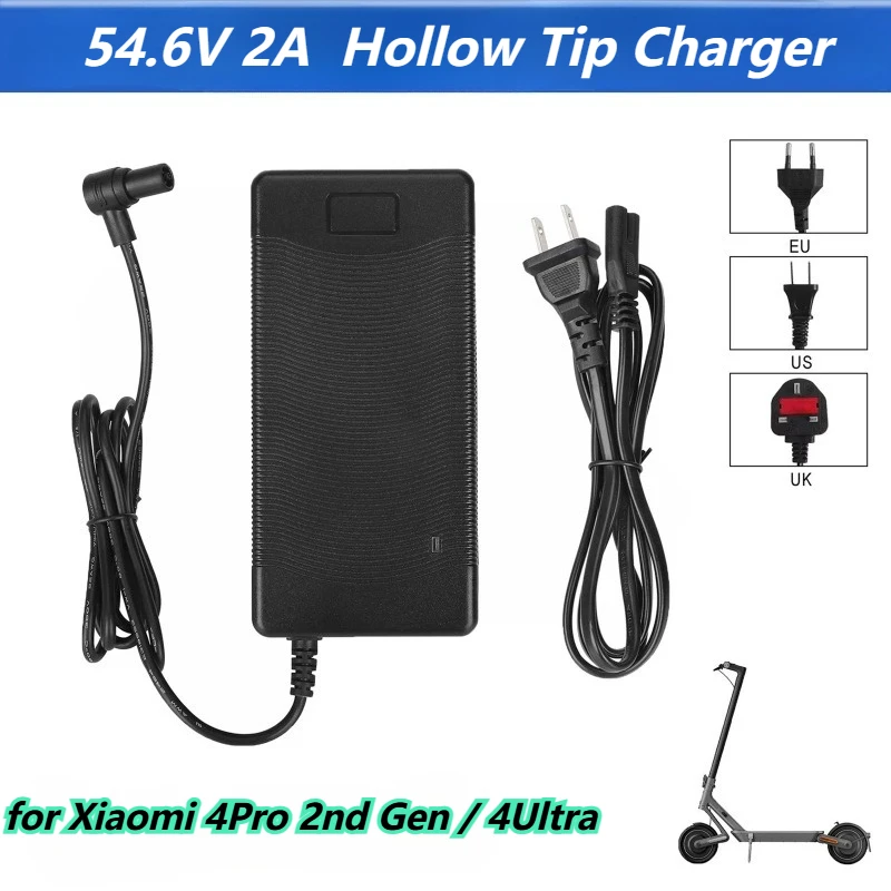 54,6V 2A Hohlkopf-Ladegerät EU UK US Standardstecker für Xiaomi 4Pro 2. Generation / 4Ultra Sicheres E-Scooter Ersatzladegerät