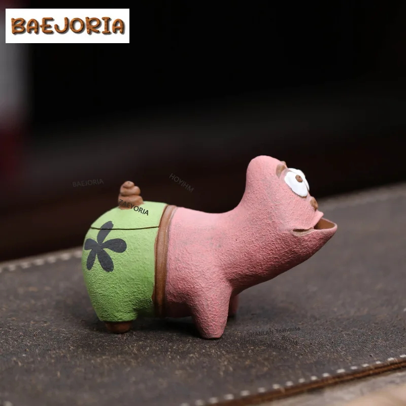 BAEJORIA 100ml Boutique Yixing Purple Clay Teapots Handmade Patrick Star Hand Grab Pot Raw Ore Downhill Mud Kettle Zisha Tea Set
