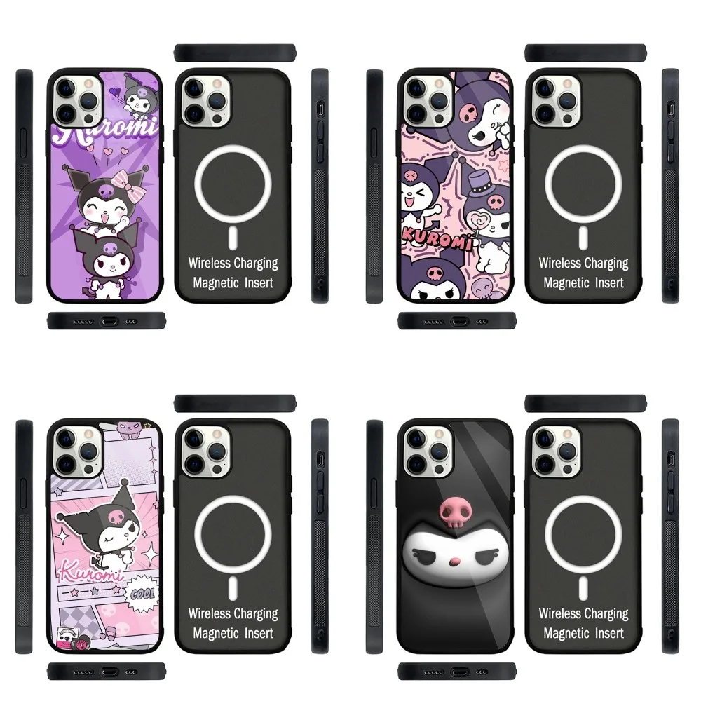 

Cartoon Cute K-kuromi Phone Case Strong Magnetic For IPhone 16,15,14,13,Pro,Max,Plus,11,12,Mini For Magsafe Wireless Charging