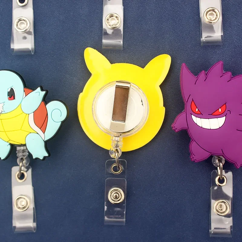 Big Size Thickened Silica Gel Pokemon 60cm Retractable Badge Reel Nurse Student Exhibition ID Card Clips Badge Holder