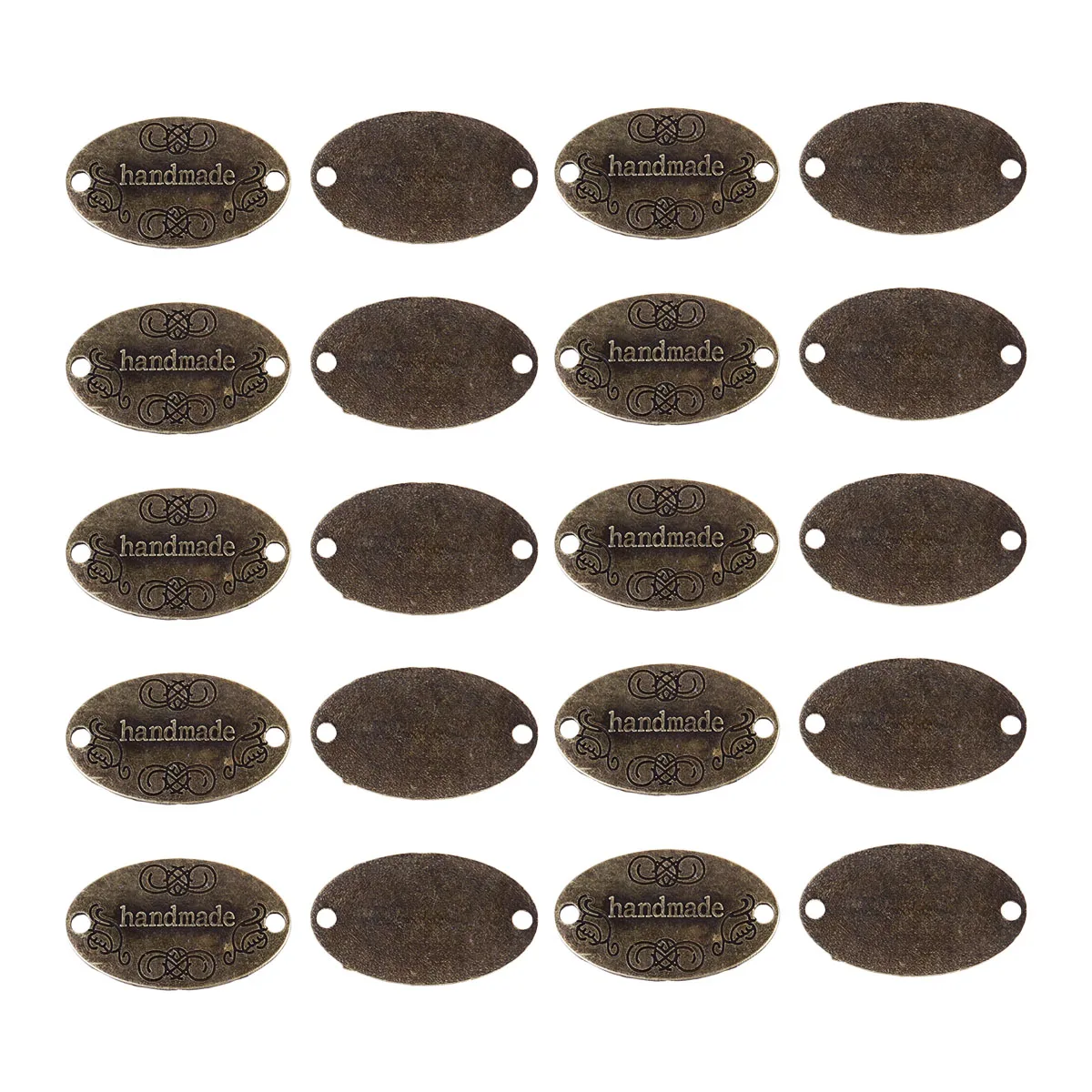

60 Pcs Double Hole Metal Label Charm Necklace Assorted Vintage DIY Pendant Charms for Jewelry Making Crafts Gifts
