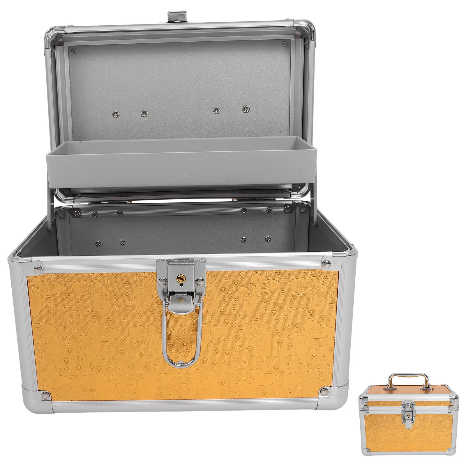 

Большой металлический ящик для инструментов с многоуровневым органайзером, сверхпрочный, портативный, для механиков, домашней мастерской