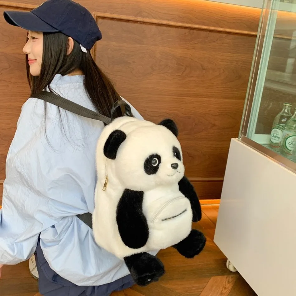 Mochila de Panda para niñas pequeñas, mochila de viaje para muñecas reutilizables, mochila de felpa de mapache, muñeco conmemorativo de Base de Panda Chengdu