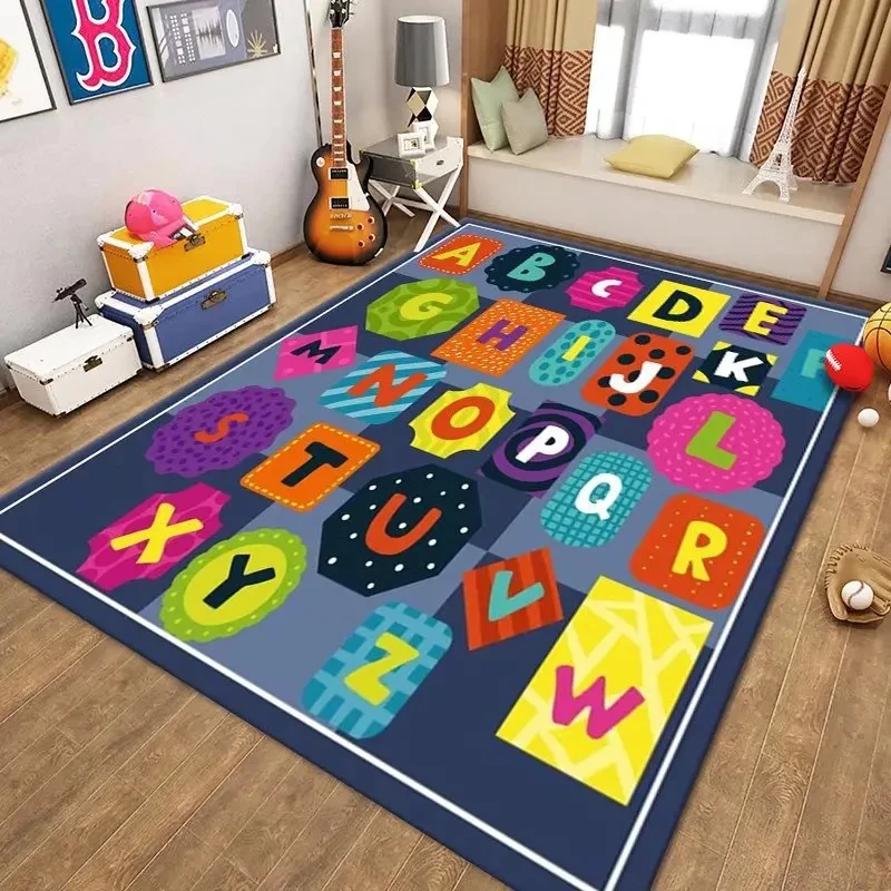 Cartoon Alphabet Carpet Carpets for Living Room Bedroom Washable Floor Mat Large Area Rugs Children\'s Room Decor Anti-slip Rug