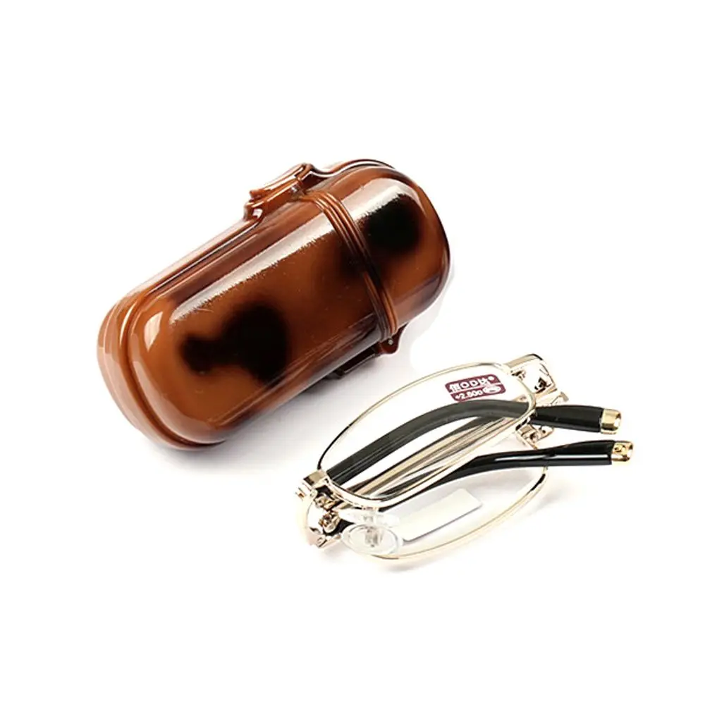 

Eyeglasses Vision Care Metal Frame Foldable Reading Glasses Folding Hyperopia Eyewear Presbyopia Eyeglasses With Glasses Box