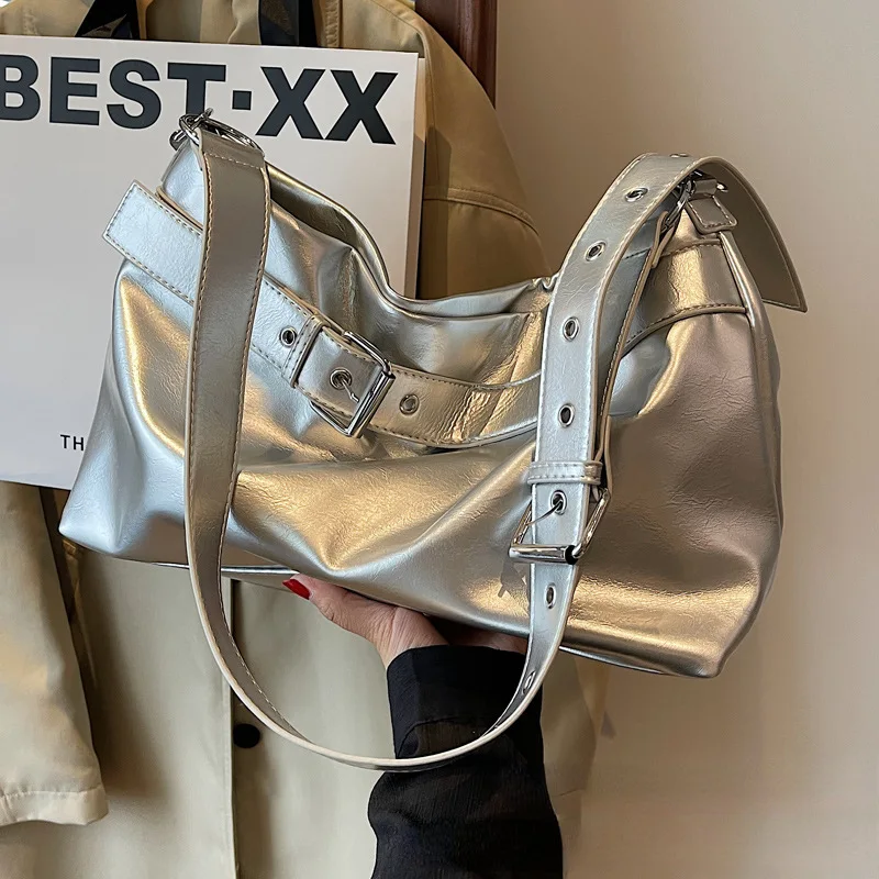 Shoulder Bag 2023 New Large Capacity Bags for Women Mori Girl PU Leather Texture Crossbody Bag Trend All-match Simple Handbag