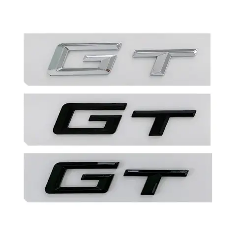 자동차 트렁크 배지 로고 스티커, 크롬 블랙 3D 글자 GT ABS 엠블럼, BMW 5 3 시리즈 320d E36 320 C 400 650 530 F07 F34 G32 GT