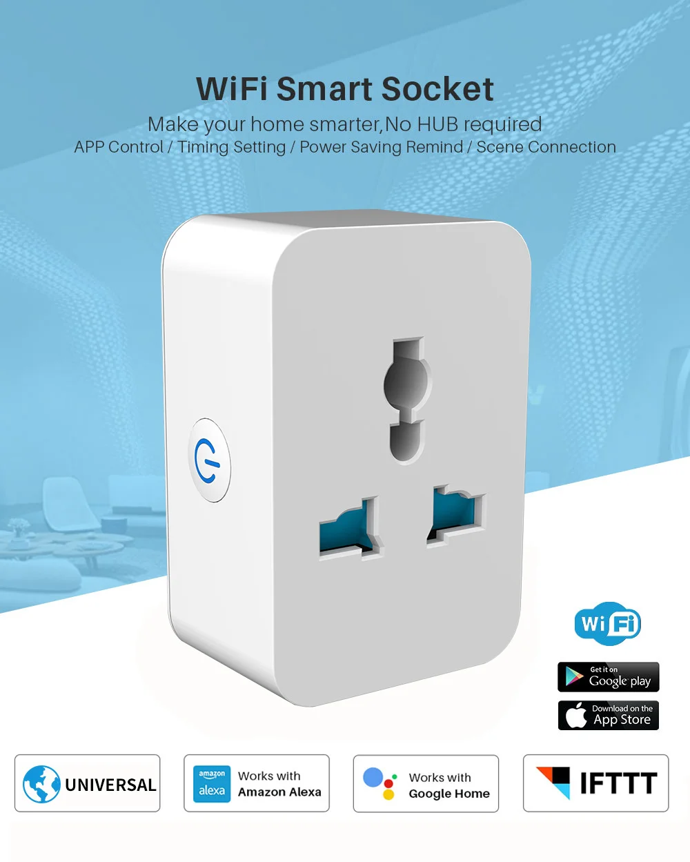 Tuya WiFi Smart Socket EU US UK AU Timed Multifunctional Conversion Socket 10A Wireless Switch Bluetooth Universal Plug Adaptor