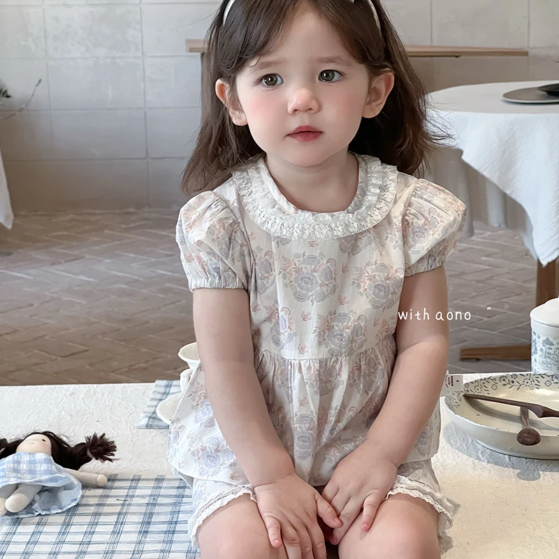 

Комплект SeasonSea для малышей от 0 до 2 лет, удобная детская дышащая домашняя одежда, весенне-летний костюм из чистого хлопка, комплект с цветочным принтом для малышей