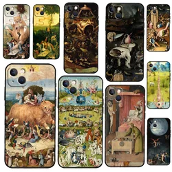 Hieronymus Bosch Art Painting Bumper Phone Case For iPhone 11 12 13 14 15 16 Pro X XR XS Max Plus Back Cover