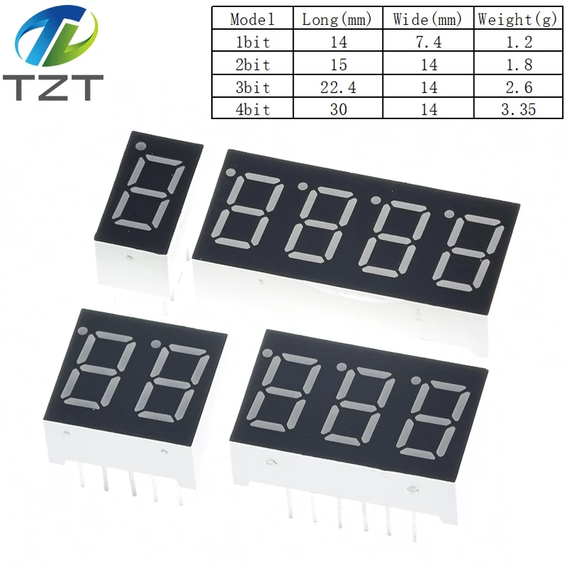 1PCS 0.36 inch LED display 7 Segment 1 Bit/2 Bit/3 Bit/4 Bit Digit Tube Red Common Cathode / Anode Digital 0.36 inch led