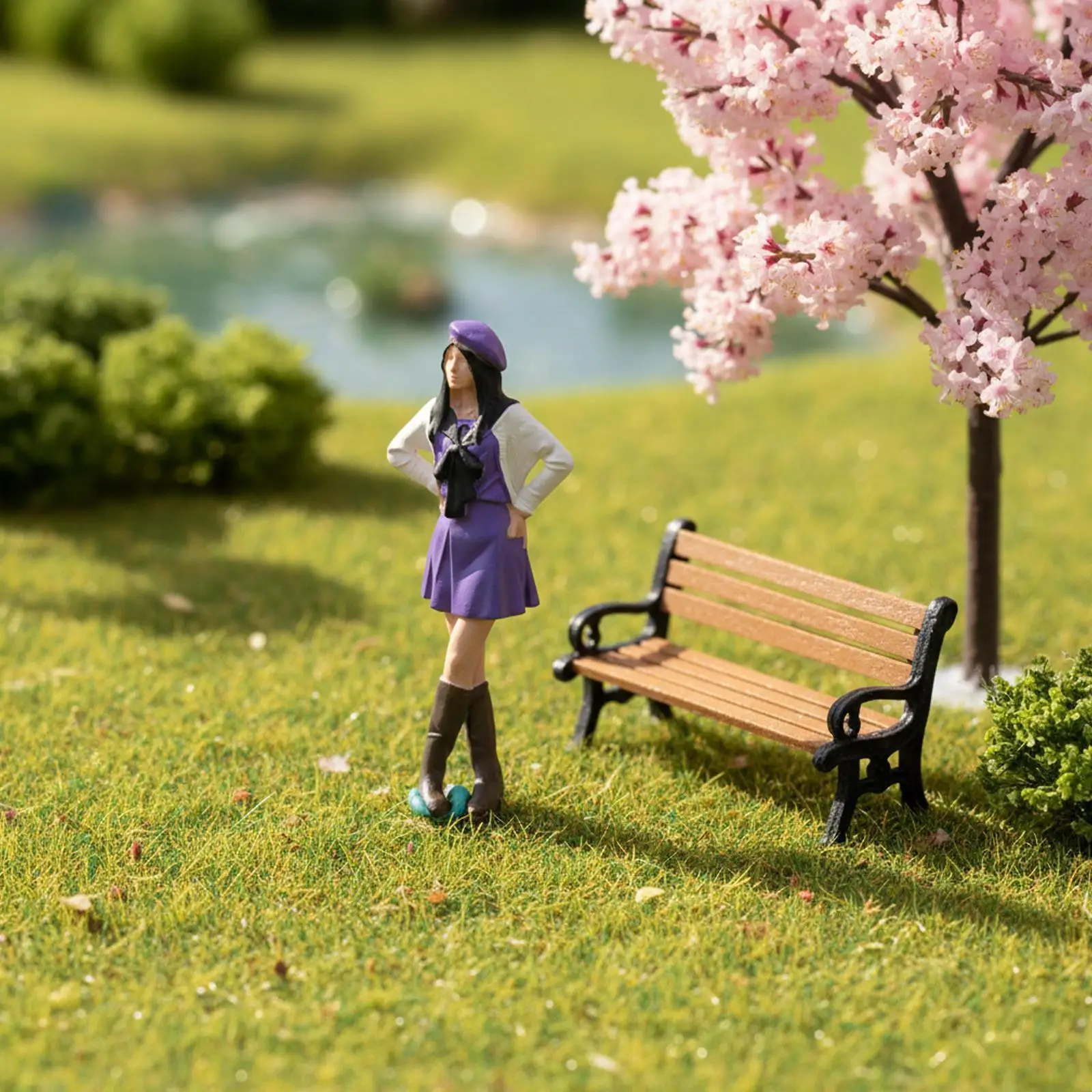 

1/64 Girl Figure Model Diorama Scenery Character Car Display Resin Figurine