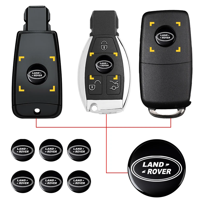 Car Goods 14MM Remote Car Key Stickers Emblem Accessories For Land Rover Freelander 2 L2 LF Discovery 3 4 L319 L462 Range Rover