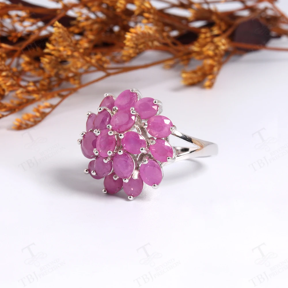 Light luxury Design 925 sterling silver women Natural Ruby gemstones Ring Fine Jewelry Party birthd anniversary gift