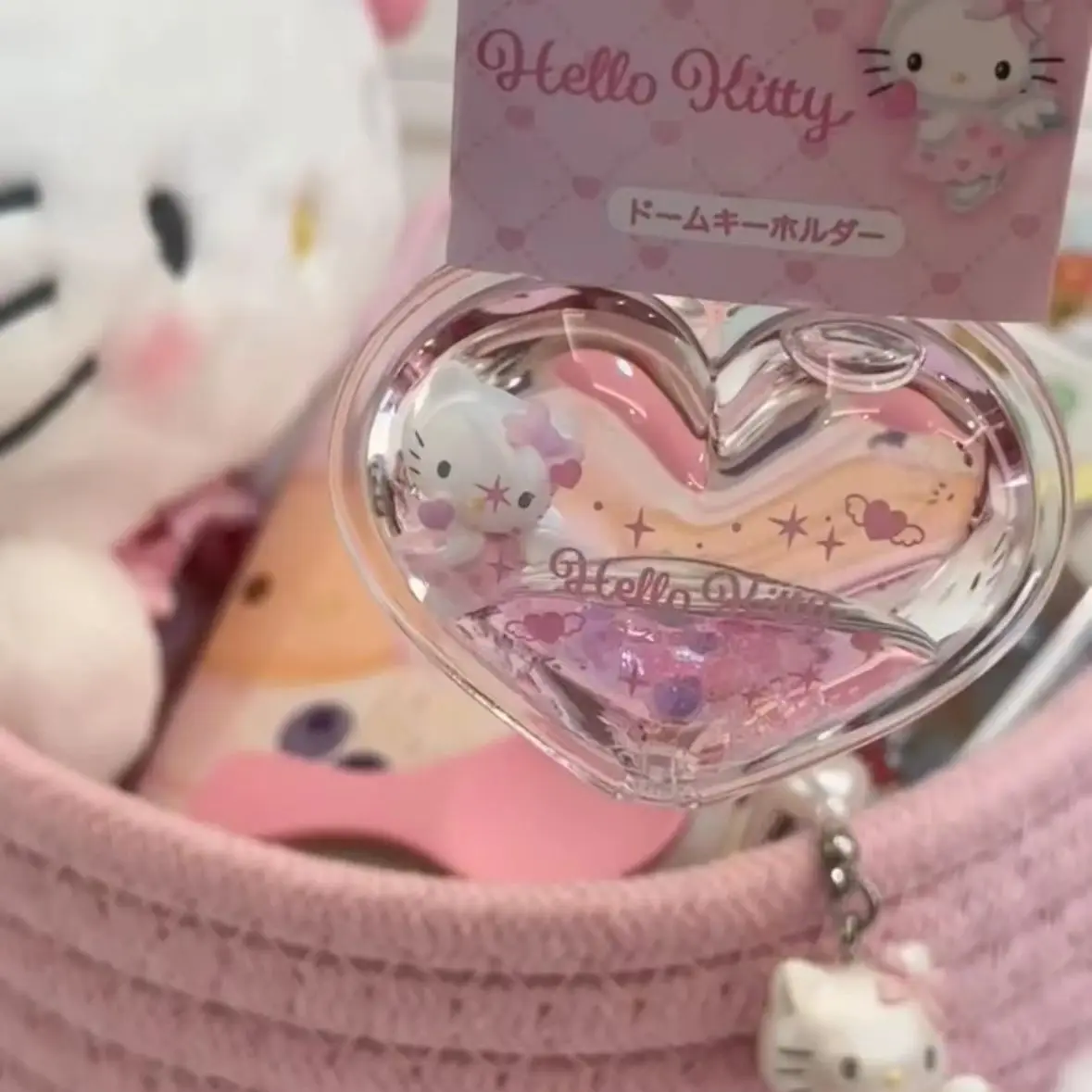 

Подвеска в виде зыбучего песка Hello Kitty, изысканная школьная сумка для девочек, украшение, детский брелок для ключей, аксессуары, подарок на день рождения