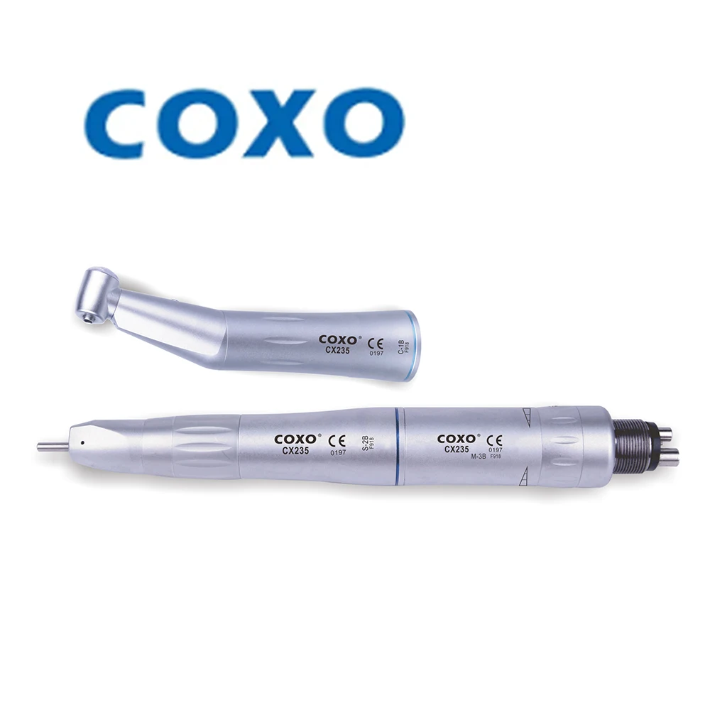 COXO Dental Supplies for Dentist 1:1 Inner Channel Contra Angle Handpiece Air Motor Straight Handpiece Low Speed Inner Fiber LED