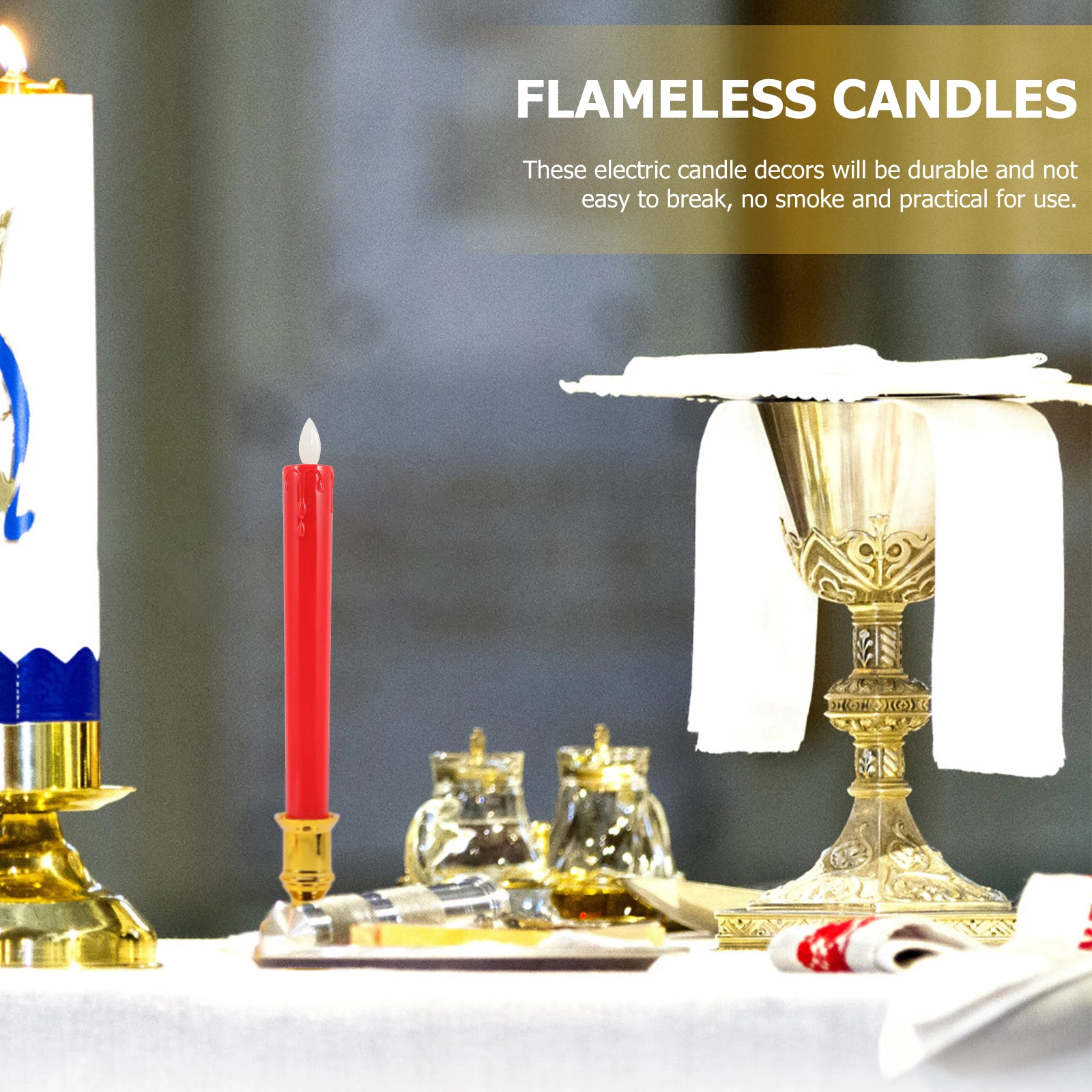 

2Pcs Electric Candles Flickering Flameless Portable Exquisite Chic Design Perfect Home Street Hotel Wedding Festival Decor