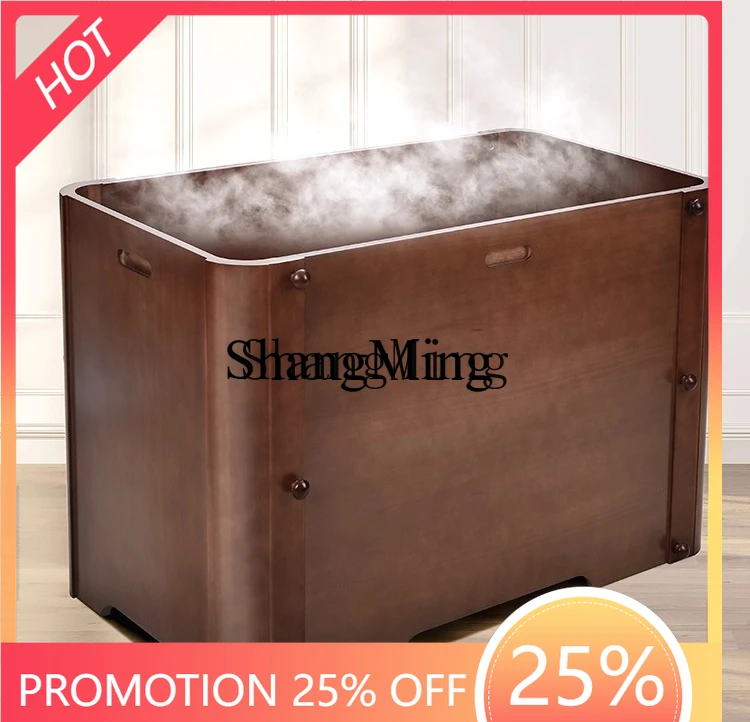 

ZYY bath bucket household whole body sweat steam thickened solid wood removable folding bath bath bucket