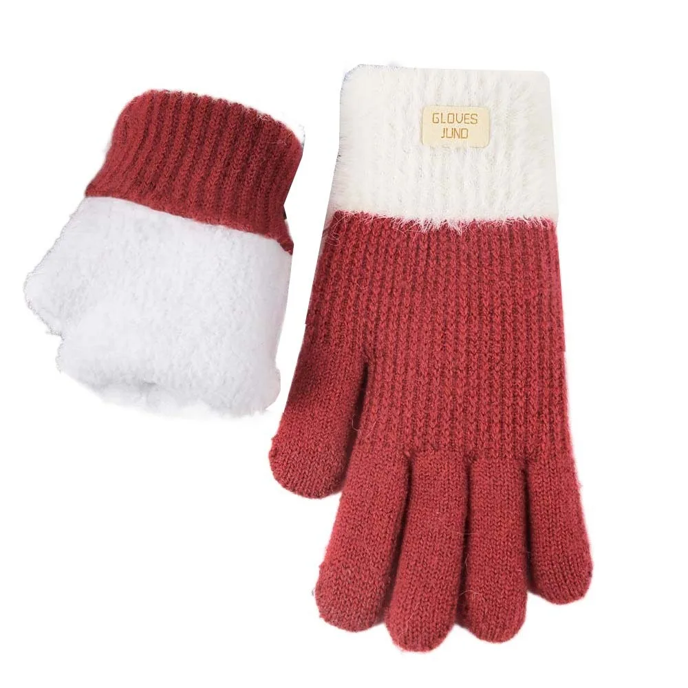 

Fashion Touch Screen Knitted Gloves Thickened Acrylic Fibers Winter Gloves Windproof Warmer Anti-cold Mittens Students