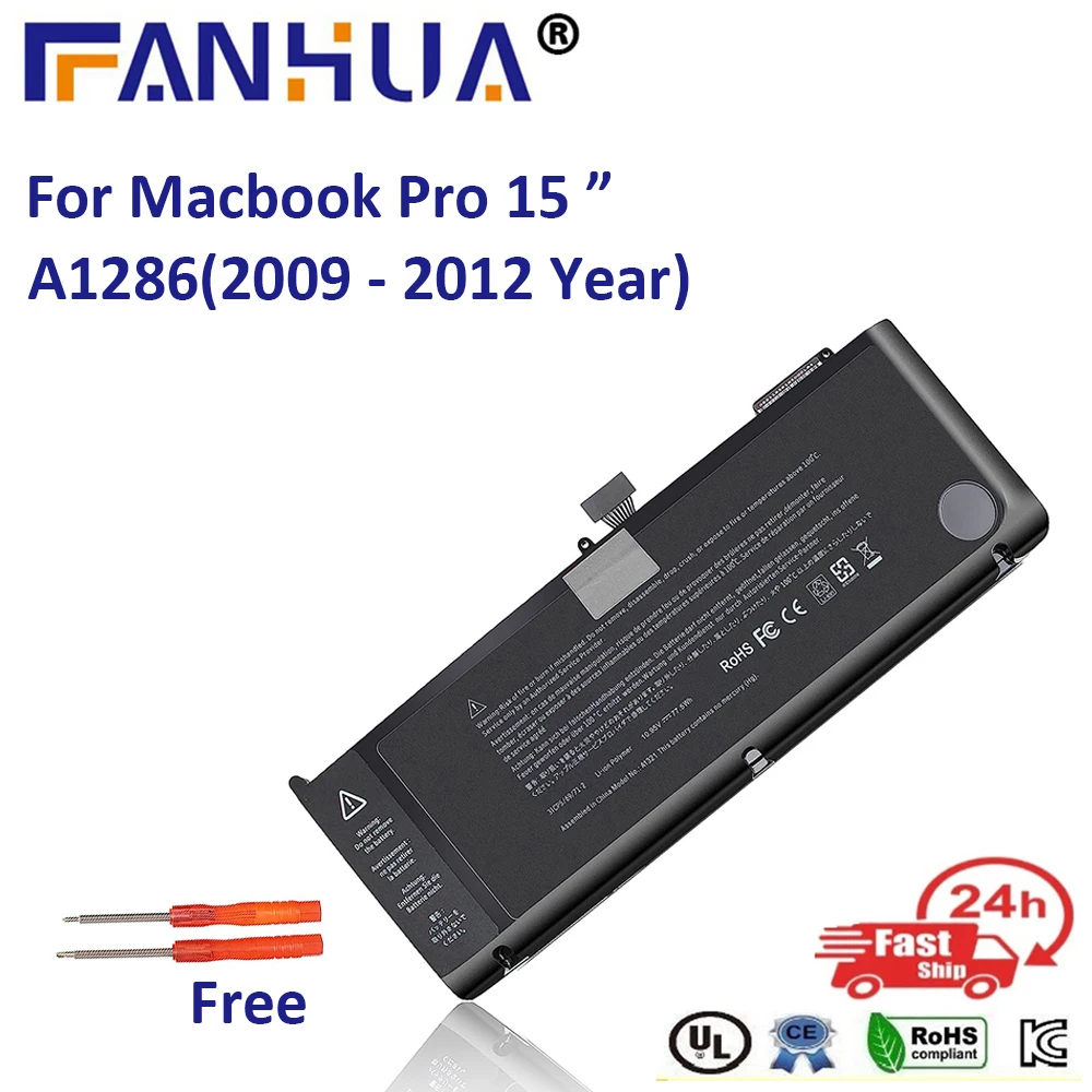 

Macbook A1321 A1382 Battery For Apple MacBook 2009-2012 Pro 15 A1286 MC721 MC723 MC847 MD318 MD322 MD103 MD104 Battery