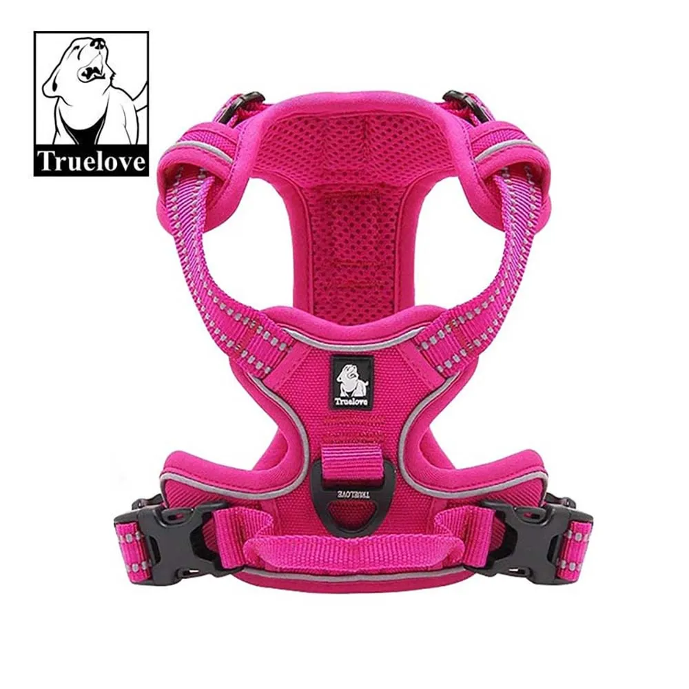 Truelove No Pull Padded Dog Harness 3M Reflective Nylon Pet Vest Harness for Dogs Adjustable Straps Handle Design Bulldog Pug