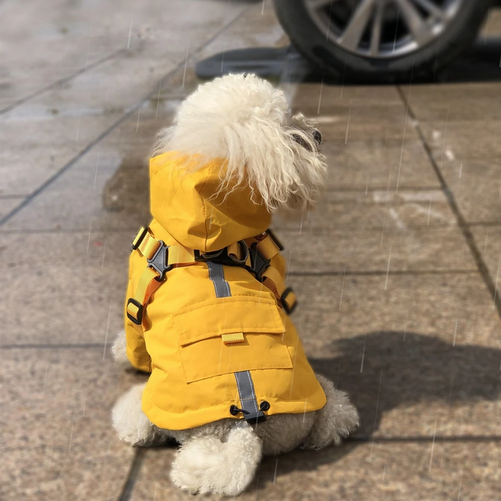 Dog Raincoat Reflective Waterproof Pet Clothes for Small Medium Dogs Hooded Rain Coat Puppy Cats Chihuahua Bulldog Pets Raincoat