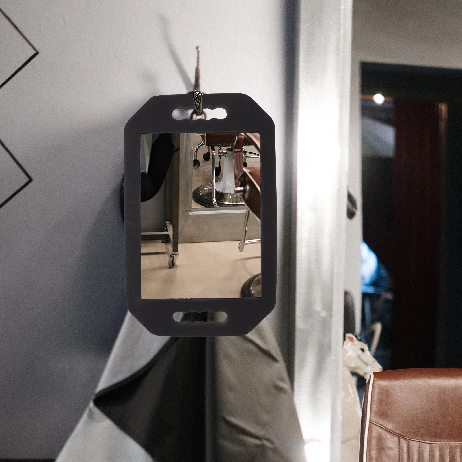 مرآة تجميل للمكياج مقاومة للسقوط، إطار مربع من إيفا، تصميم مريح غير قابل للانزلاق، مرآة عالية الوضوح للحمام