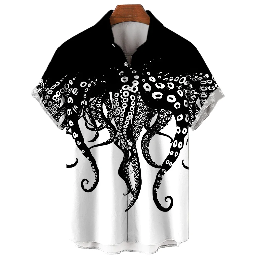 

Animal Print Men's Shirts Luxury Octopus Tentacle Pattern Men's Fashion Casual Shirts Oversized Top Men's Designer Clothing Cami