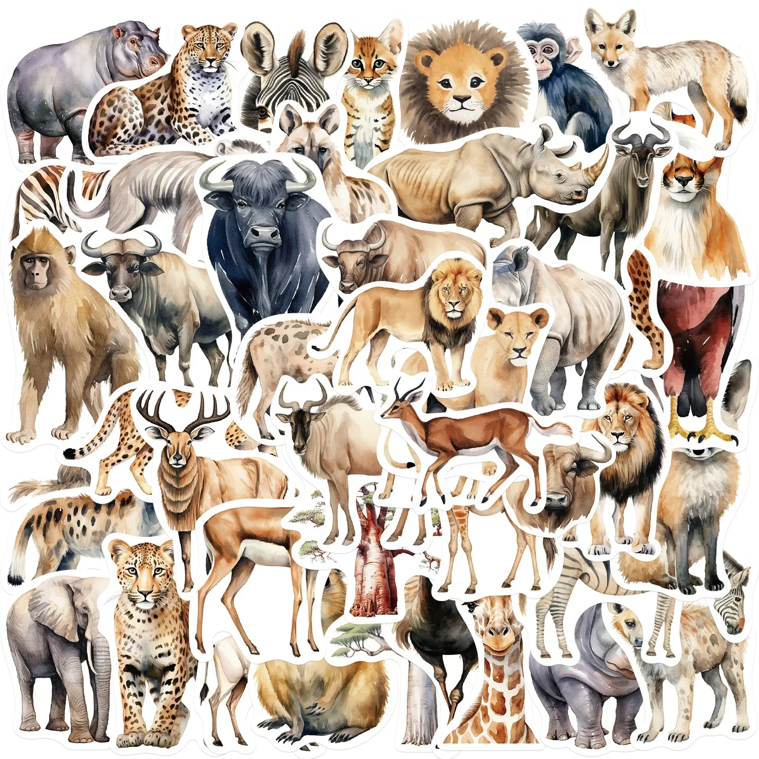 10/30/50 Stuks Afrika Dieren Waterdichte Graffiti Sticker Esthetische Decoratieve Bagage Cup Laptop Telefoon Plakboek Gitaar Stickers