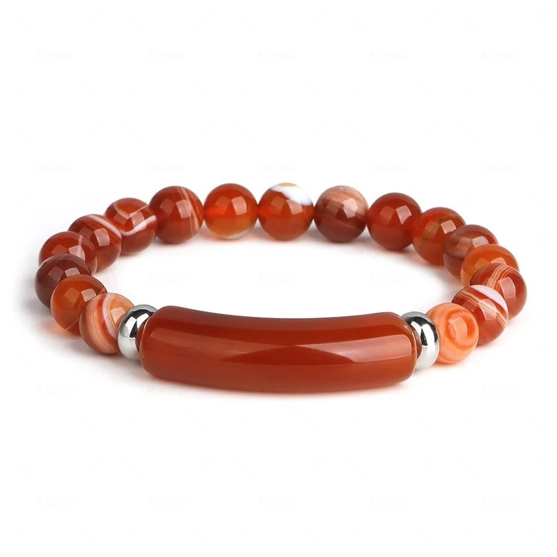 Fashionable Elastic Knitting Crystal Bracelet Classic Leisure Women\'s Ethnic Style Ball Bracelet Simple Natural Stone Bracelet