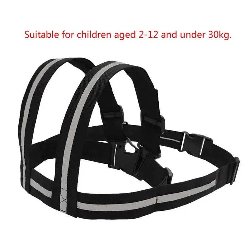 Motorcycle Safety Belt For Kids With Handles Reflective Strip Rear Seat Grab Handle Strap Harness Adjustable Child Harness