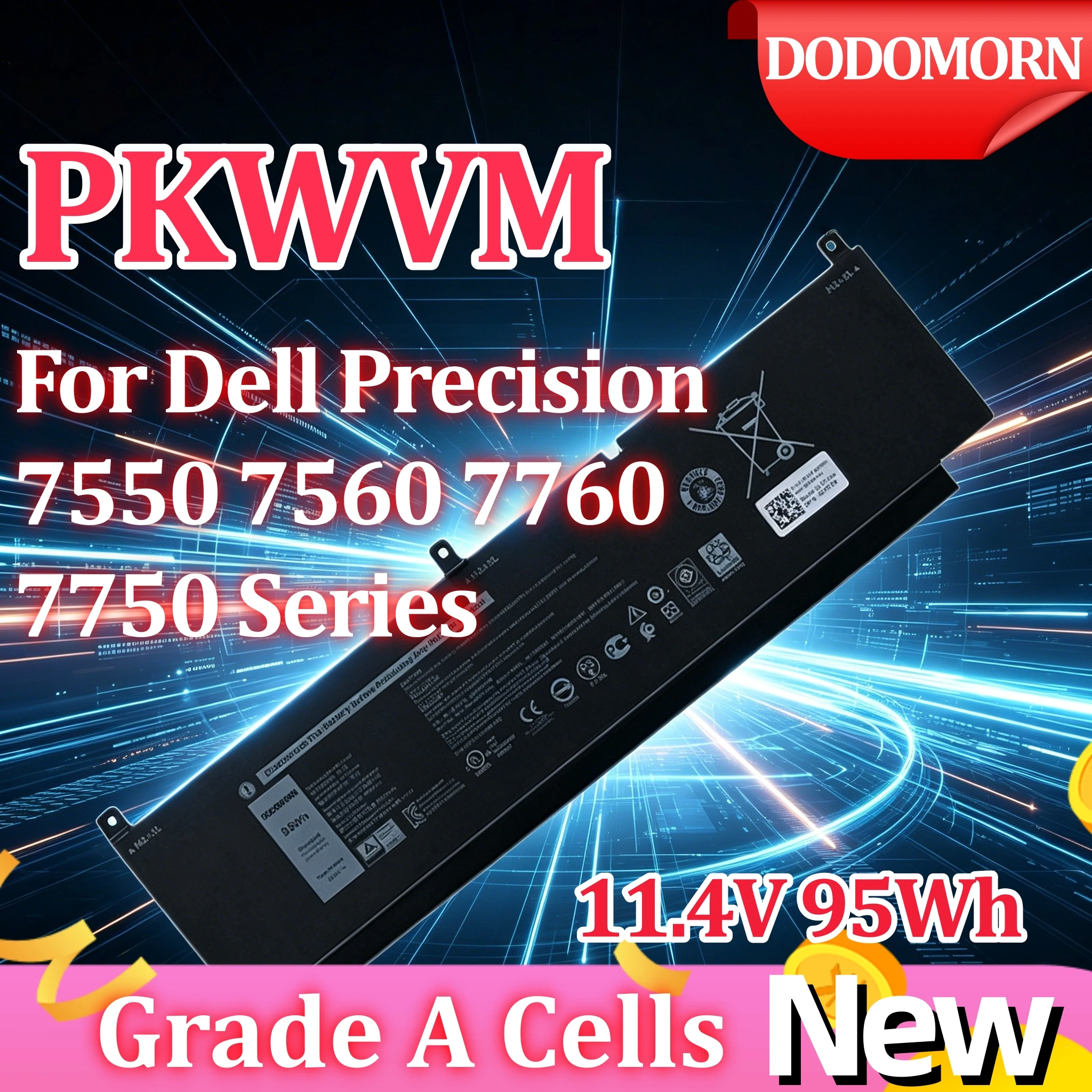 

Grade A Cells PKWVM Battery for Dell Precision 7550 7750 7560 7760 68ND3 J0VNR CR72X C903V 17C06 447VR 453-BBCQ