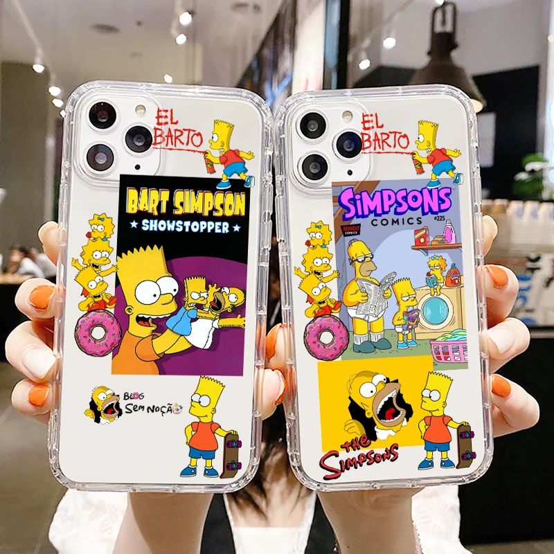 جراب هاتف Simpsons omer Bart Disney ، غطاء شفاف لهواتف Apple iPhone 15 و 14 و 13 و 12 و 11 و SE و XS و XR و X و Mini و Plus و Pro و Max