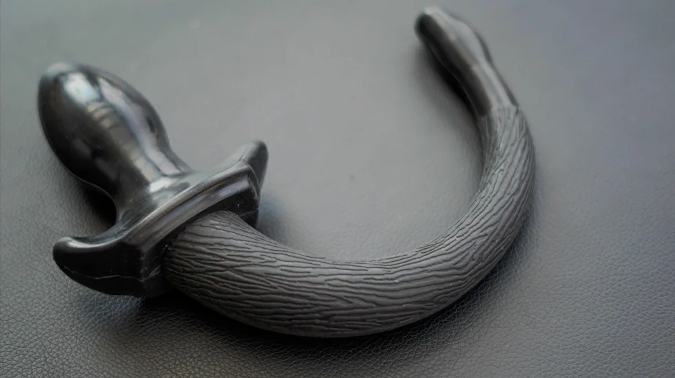 

(DM5071)Silicon Puppy Tail Black Dog's Tail Latex Rubber