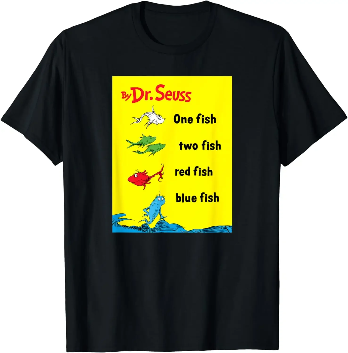 Men Clothing Tops  Camisas  Streetwear Seuss One Fish Two Fish Book Cover T-Shirt  Graphic  oversized t shirt  men clothing