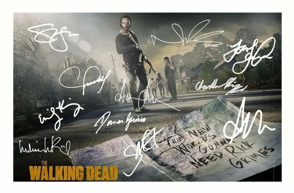 

THE WALKING DEAD SIGNED Art Film Print Silk Poster Home Wall Decor 24x36inch