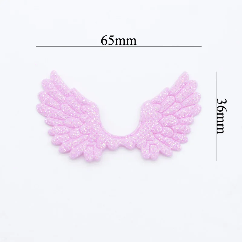 20Pcs 65*36mm Glitter Powders Single Side Angel Wing Appliques Cupid Wing Fairy Wing for DIY Crafts Bow Decor Supplies