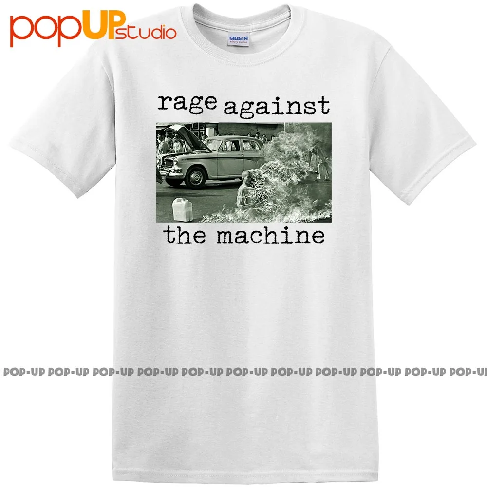 Rage Against the Machine Album T-Shirt, RATM 1992 Band Logo New White Black Men