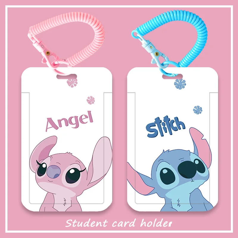 Disney Stitch Card Holder with Long Lanyard for Student Teacher Worker Nurse School Office Access Control Bus ID Badge
