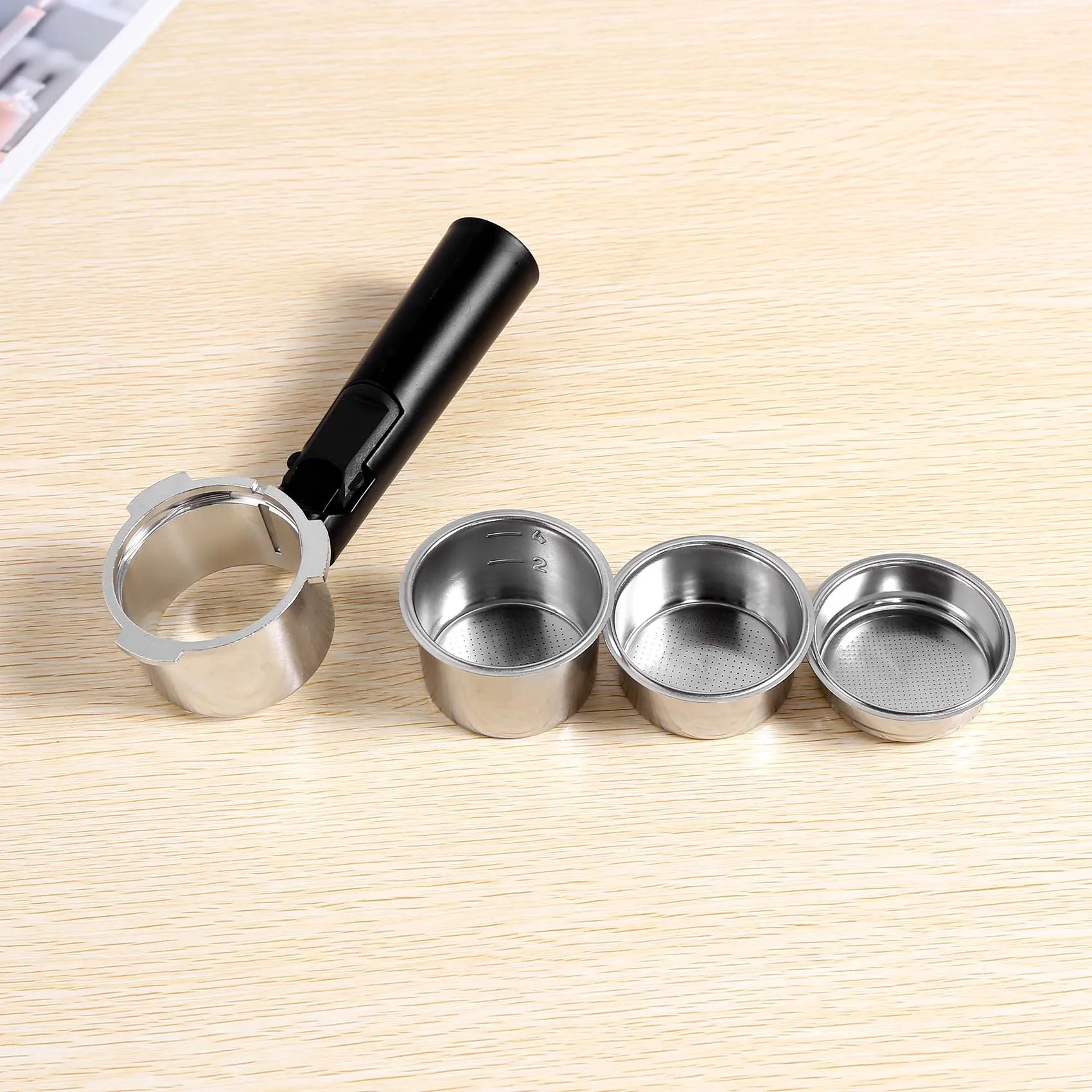 BAAN-51Mm ملحقات ماكينة القهوة المفلترة بدون قاع ملحقات ماكينة القهوة المحلية مقبض قوس مقبض مجوف