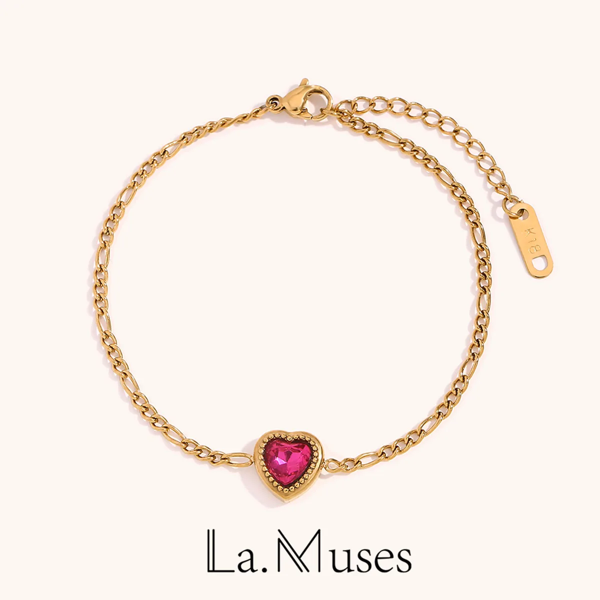 La.Muses Figaro Chain Love Stainless Steel Bracelet Women's Fashion Waterproof Daily Jewelry Accessories