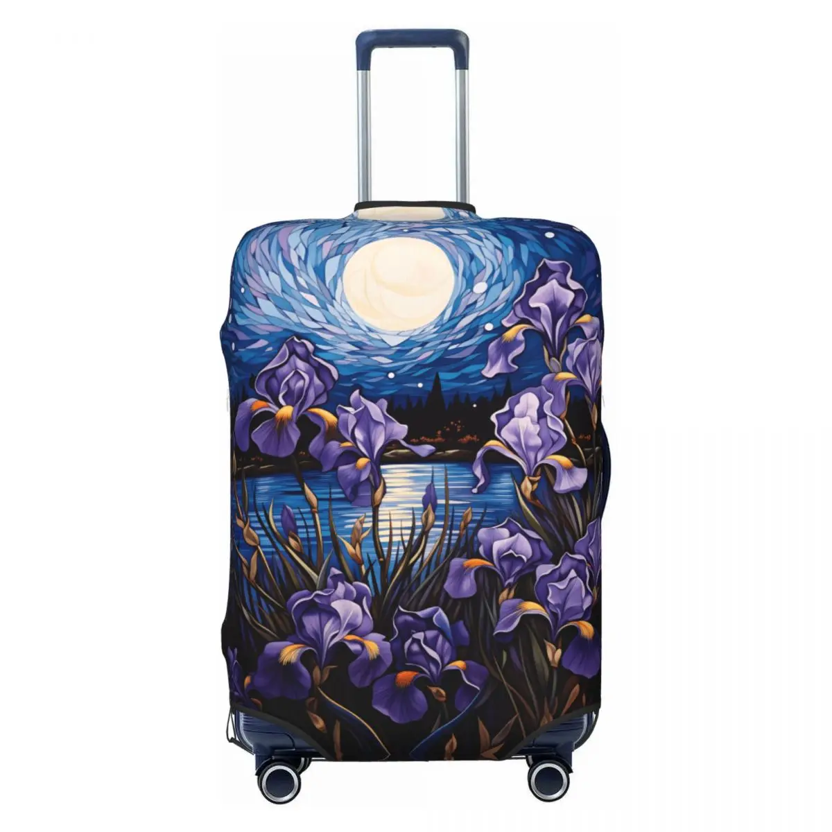 Van Gogh Irises & Starry Night Fusion Suitcase Cover Travel Flight Elastic Luggage Supplies Protector