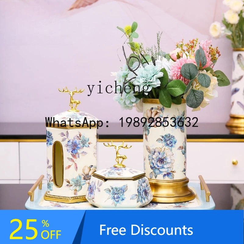 

American Modern Light Luxury Style Tissue Box Creative Living Room Coffee Table Ornament Dining Table Tissue Box