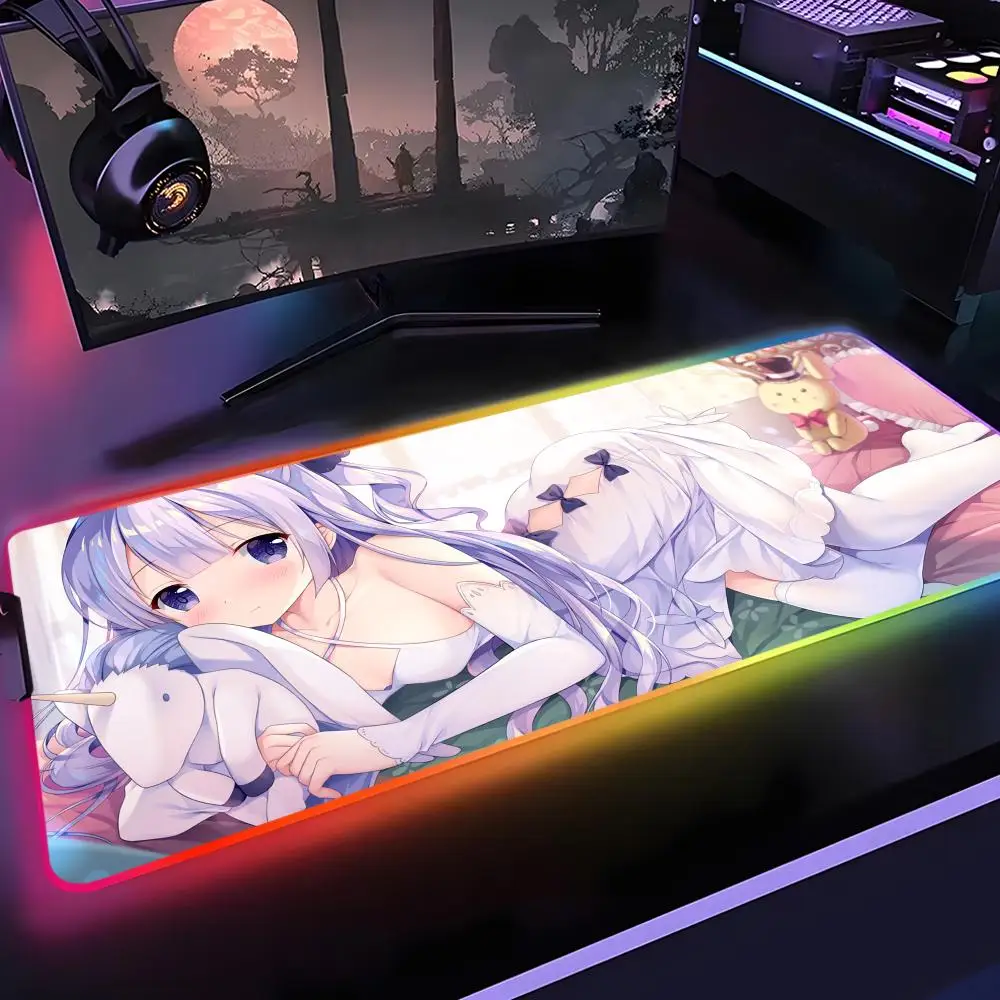 

Unicorn Azur Lane Mouse Pad Gamer Rgb Desk Mat Back Light Led Mousepad Setup Gaming Accessories Deskmat Big Mousepad Backlight