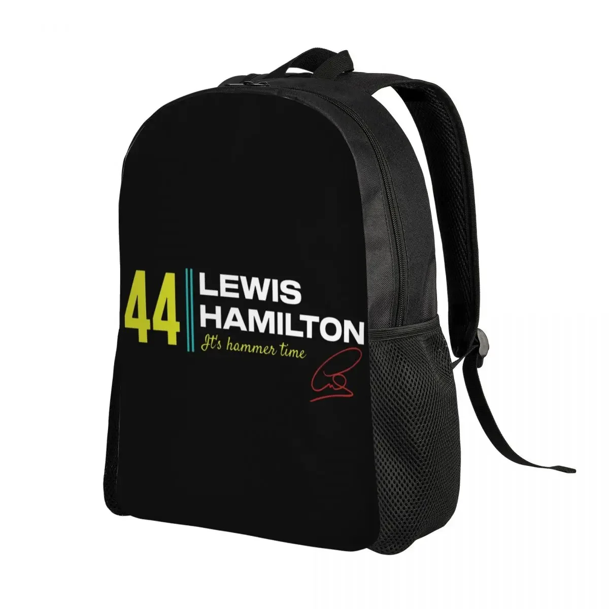 Custom Lewis Motorsport Backpack for Girls Boys 44 Car Racing College School Travel Bags Women Men Bookbag Fits 15 Inch Laptop