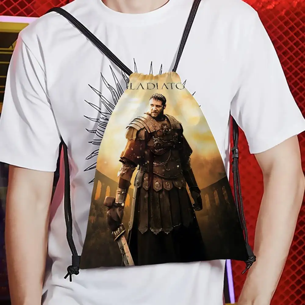 1 قطعة الفيلم الكلاسيكي G-Gladiator طباعة الرباط أكياس حقائب للهدايا الحفلات ، الرباط حقائب الظهر الرياضة الصالة الرياضية السفر الترفيه استخدام #3