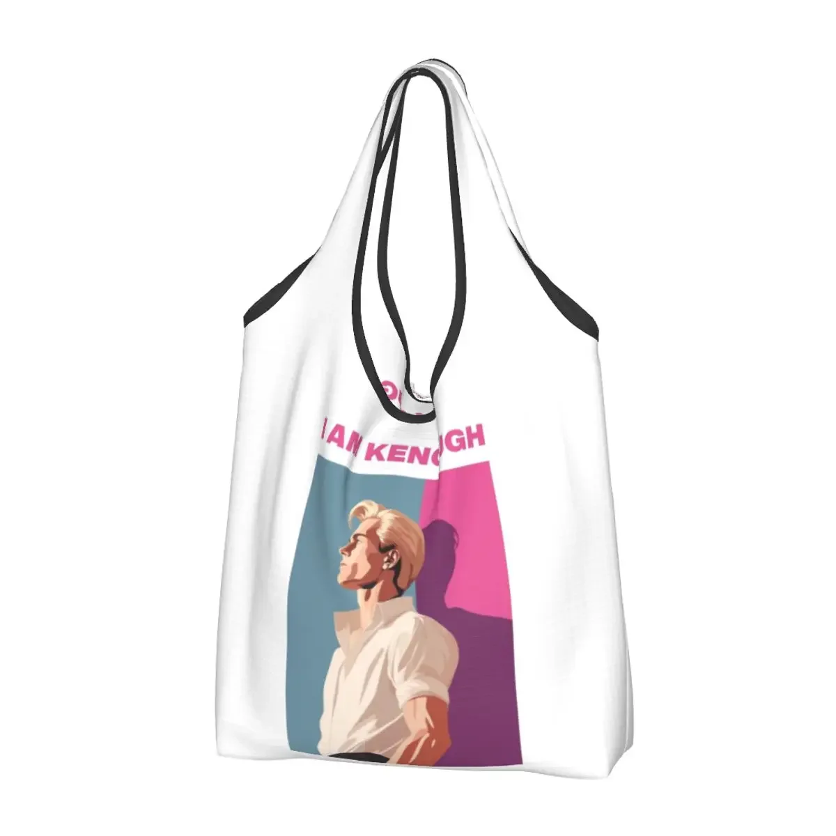 I Am Kenough Ryan Barbenheimer Shopping Bag Foldable Grocery Eco Bags Large Capacity Barbie Recycling Bags Washable Handbag