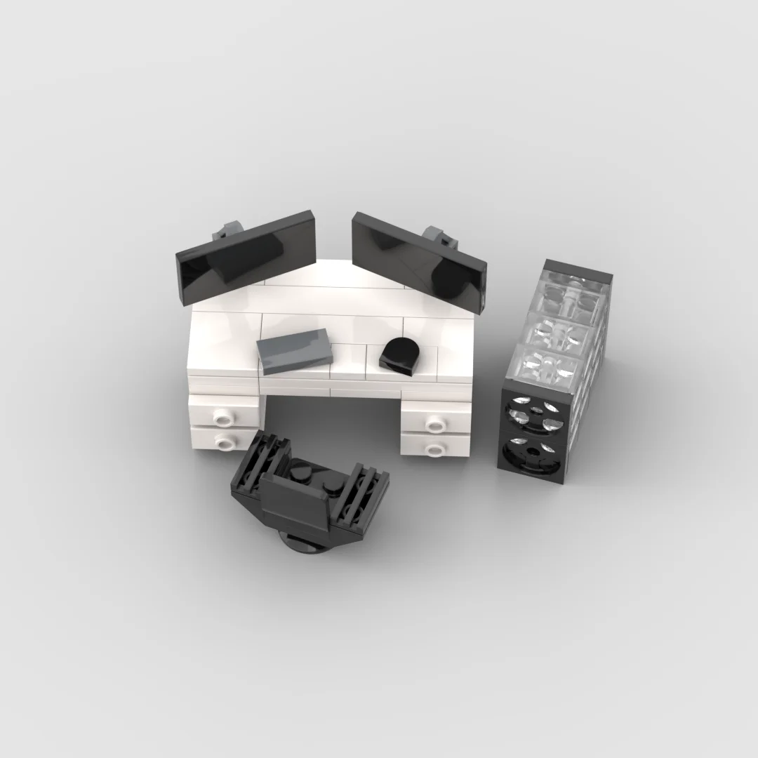 MOC Furniture Desktop Game Computer Table Desk Building Blocks Toys for Adult Assemble Bricks Parts Educational Toy Gift